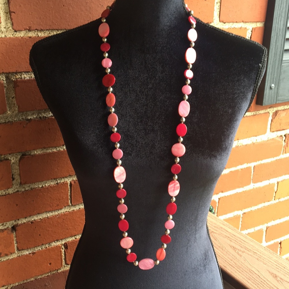Multi-Pink Colored Beaded Necklace